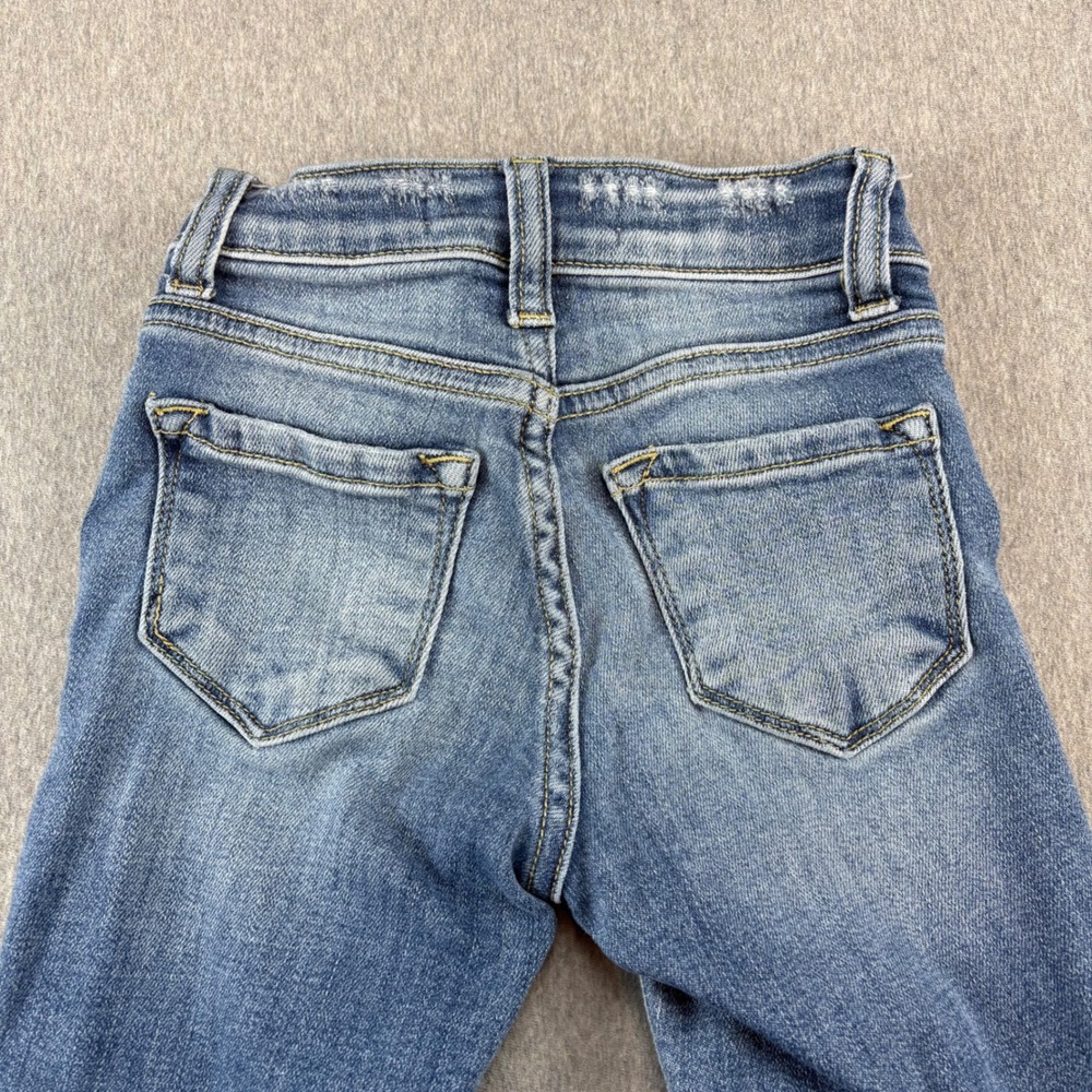 Kancan Jeans Youth Girls 6 Distressed Stretch Denim Ripped Frayed Hem - Picture 4 of 13